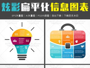 炫彩扁平化信息图表 AI素材下载与信息咨询服务指南